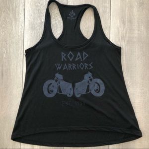 Black Motorcycle Road Warriors Tank Top Medium